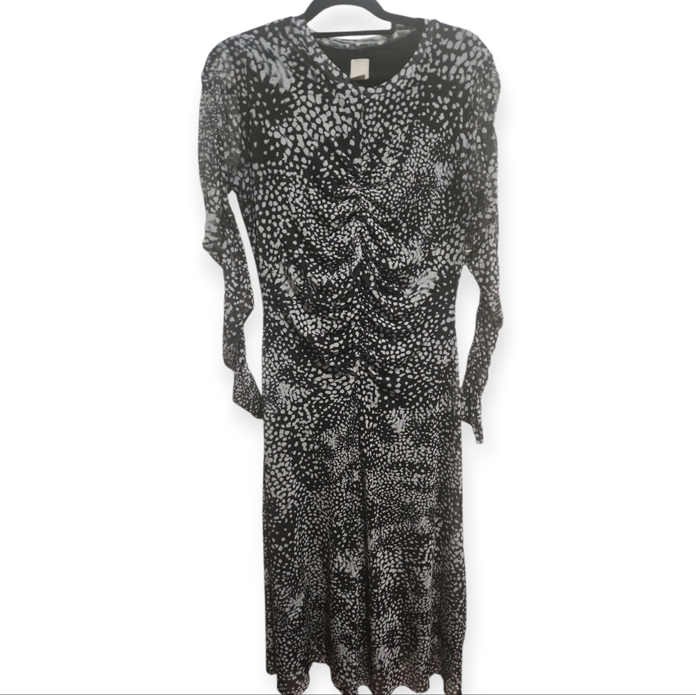H&M Black and White Long Sleeve Dress